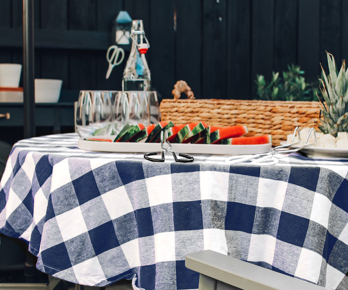 Navy Blue Round Tablecloth - 60 Inch