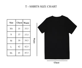 Size for Black T-shirts