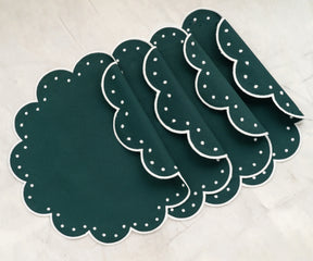 Placemats Round - Scallop Placemat Washable