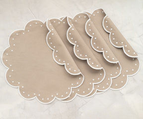 Placemats Round - Scallop Placemat Washable