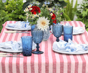 Italian Stripe Tablecloth - Washed Linen Tablecloths