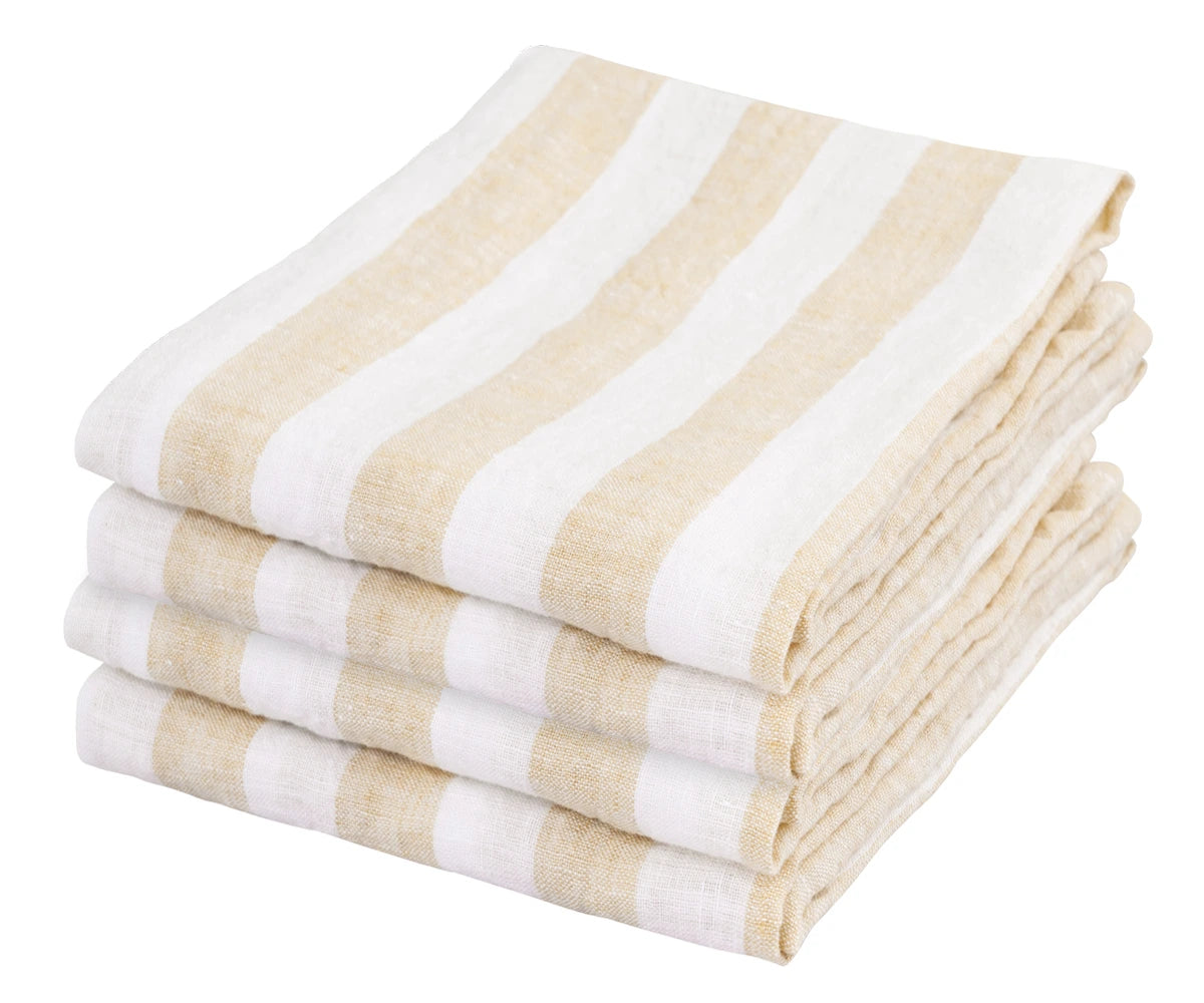 Elegant beige linen dinner table napkins, perfect for enhancing your dining experience with style and sophistication.