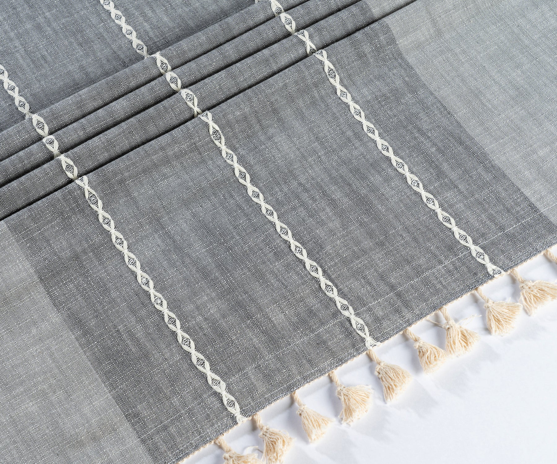 Striped Tablecloth - Tassel Tablecloth