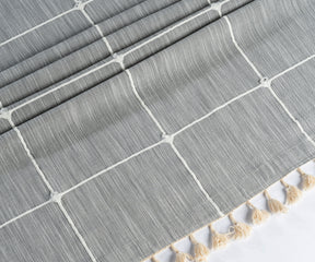 Rectangle Tablecloth - Checked Tassel Tablecloth