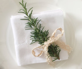 White Hemstitch Cotton Napkins - 12 inch