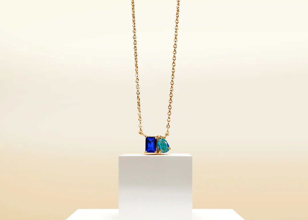 Blue sapphire Topaz Necklace