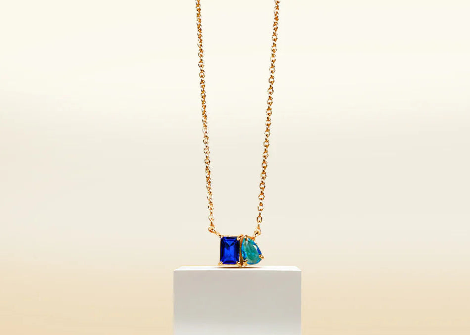 Toi et Moi Necklace blue sapphire