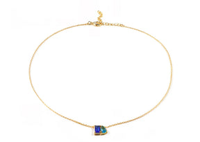 blue sapphire necklace yellow gold