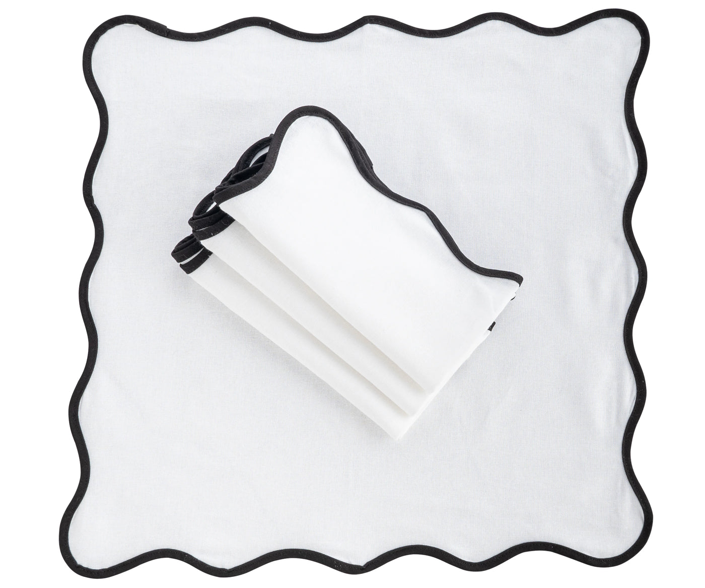 Set of 4 white cloth napkins, perfect for formal dining or casual meals