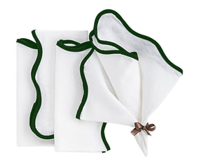 Green Scallop Edge Napkins