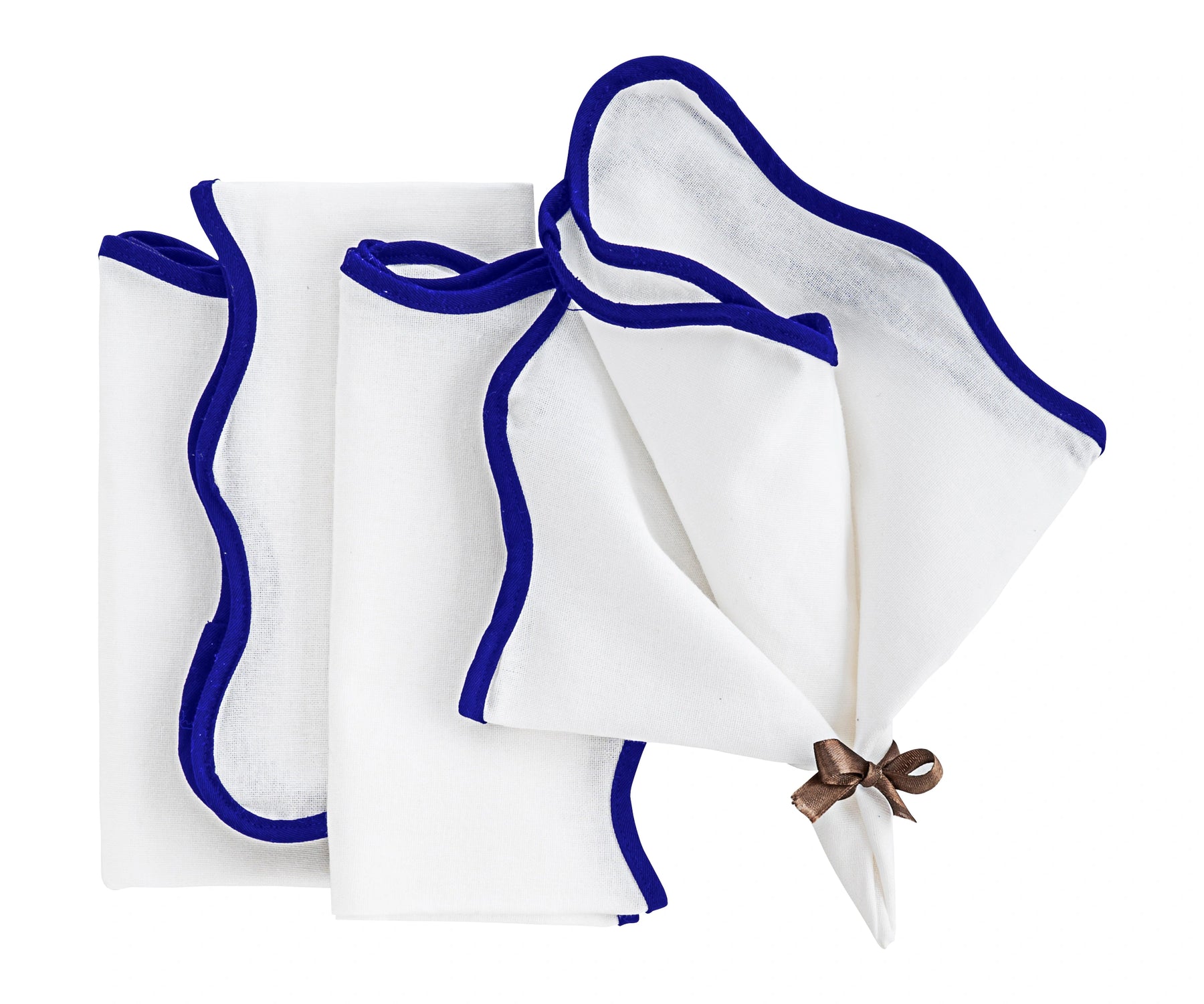 Royal Blue Scallop Edge Napkins