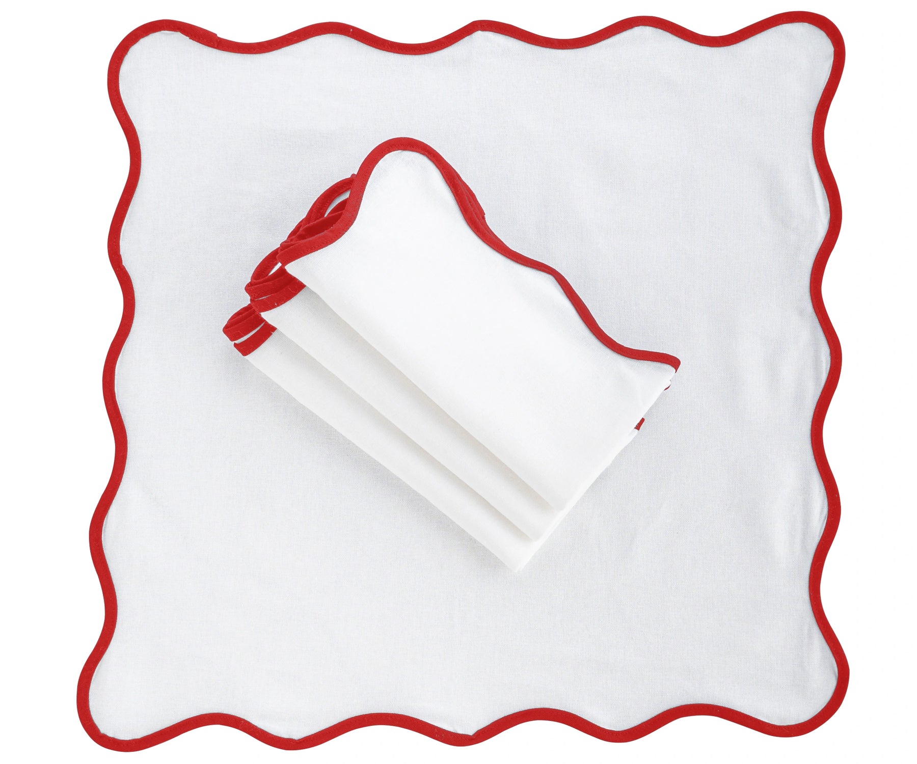 Red Scallop Edge Napkins