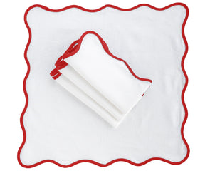 Red Scallop Edge Napkins