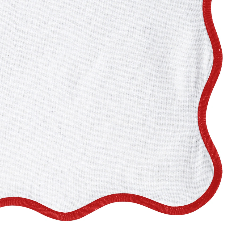 Red Scallop Edge Napkins