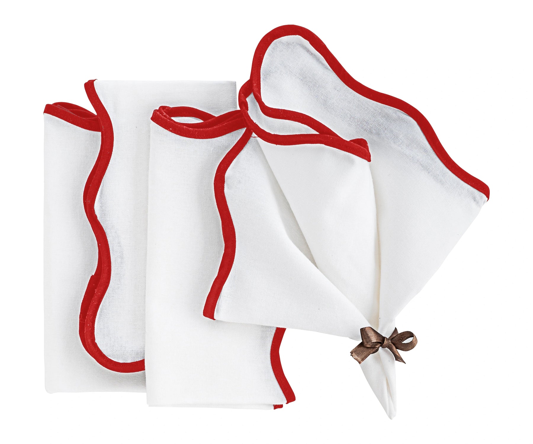 Red Scallop Edge Napkins