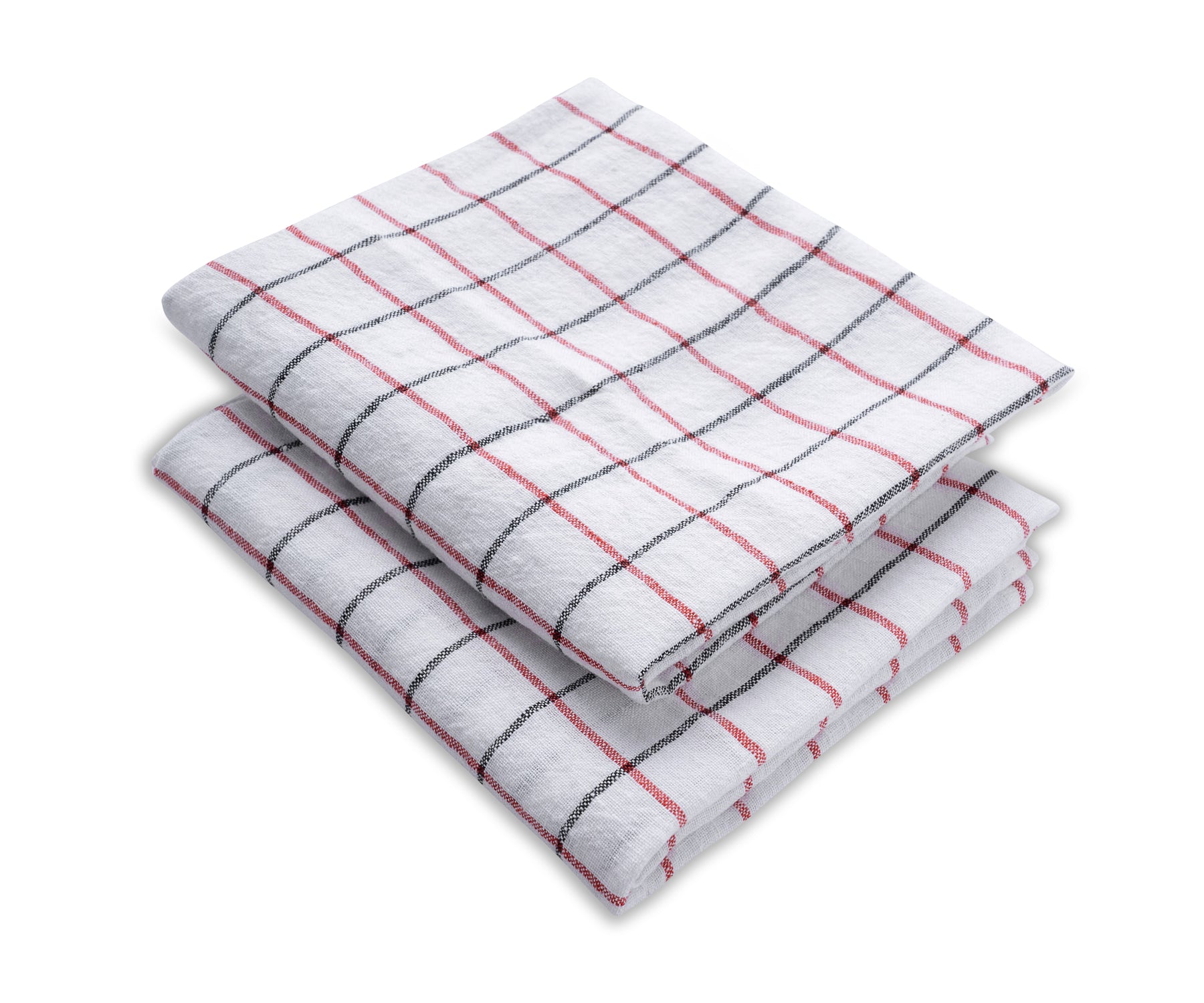 Cotton Tea Towels Block Print Kitchen Towels Dish Cloths Set of 2
