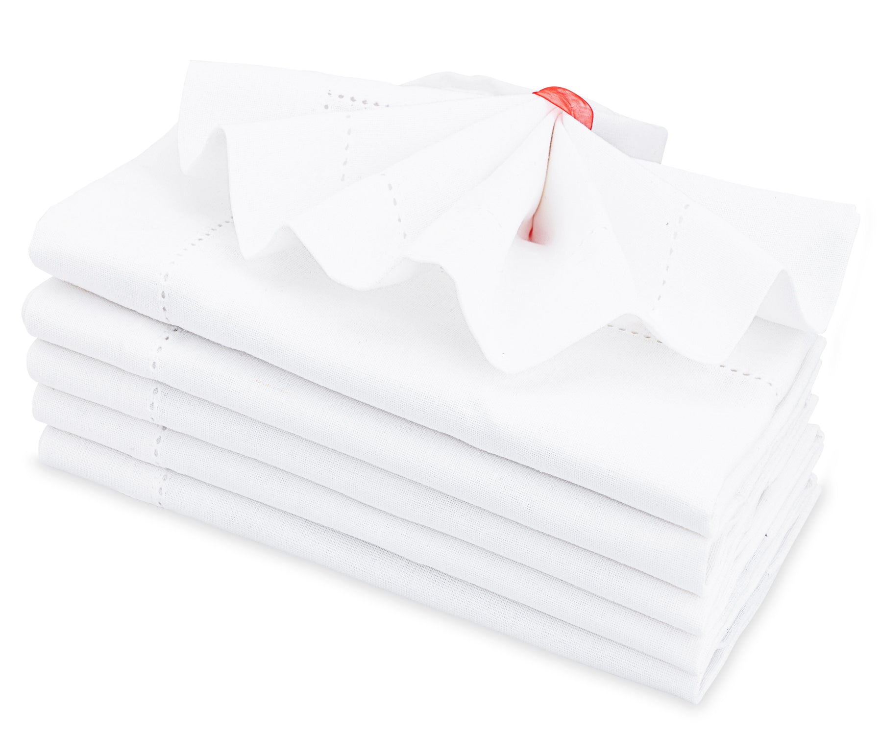 White Hemstitched Napkins - 20 inch