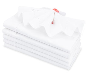 White Hemstitched Napkins - 20 inch