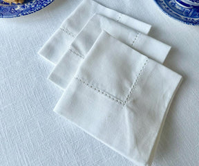 White Hemstitched Napkins - 20 inch