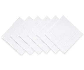 White Hemstitch Cotton Napkins - 12 inch