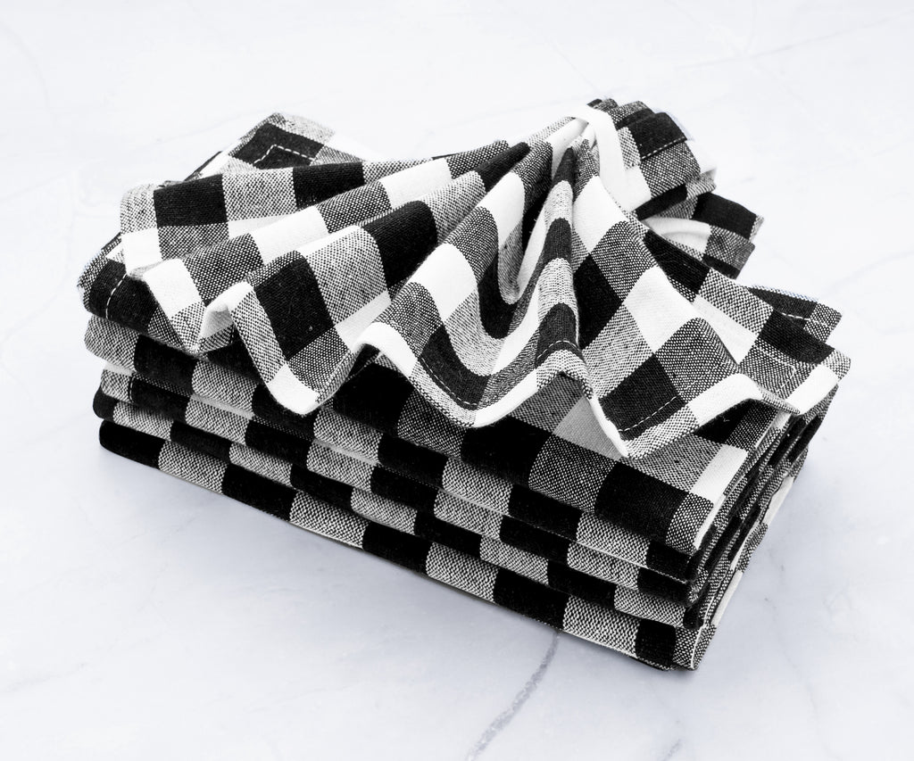 Cloth Napkins Set of 2,Buffalo Plaid Napkins,Washable Reusable