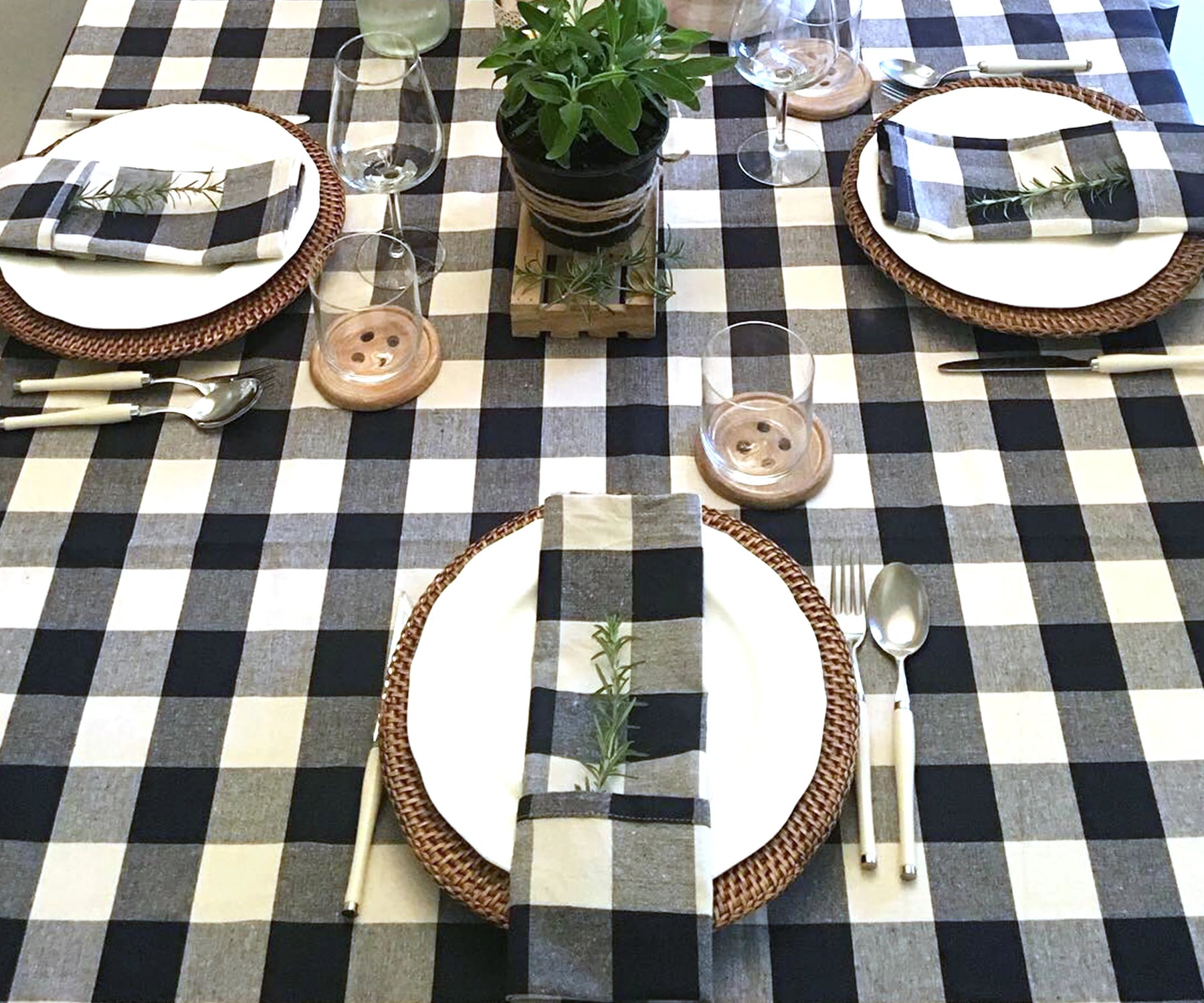 Cotton Tablecloths - Plaid Cloth Tablecloths