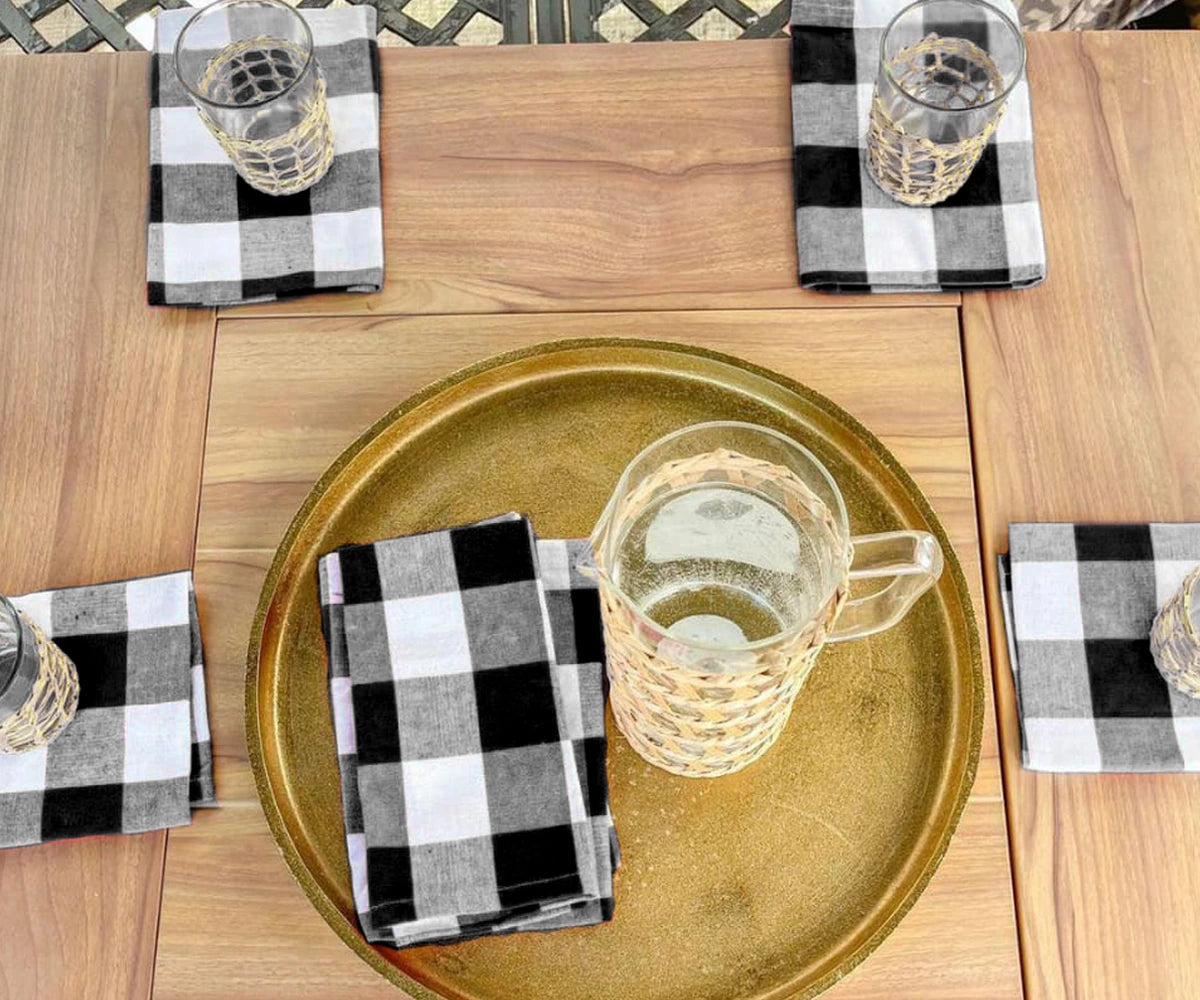 Cotton Napkins - Plaid Cloth Napkins