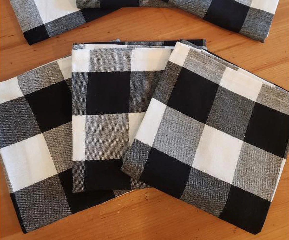 Cotton Napkins - Plaid Cloth Napkins