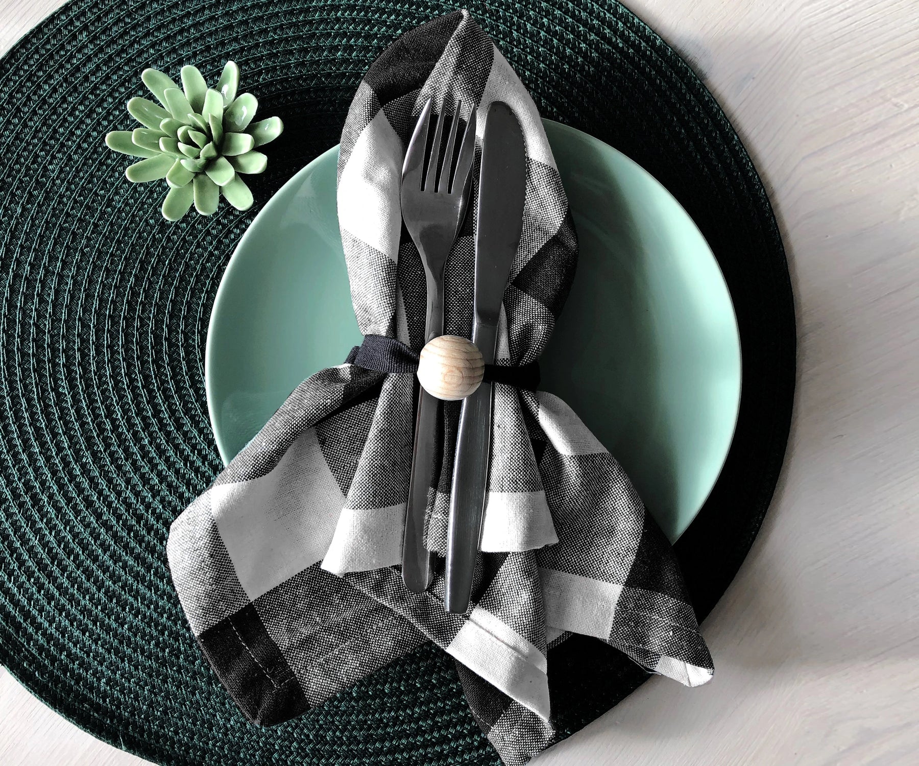 Cotton Napkins - Plaid Cloth Napkins