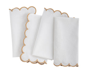 Scalloped Edge Napkins - Cut Work Napkin