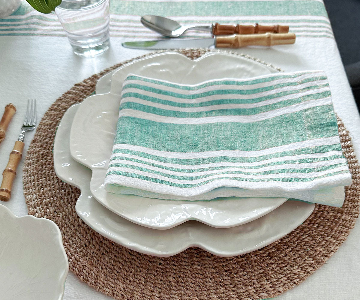 Farmhouse Stripe Linen Napkins - Set of 4, 8 & More