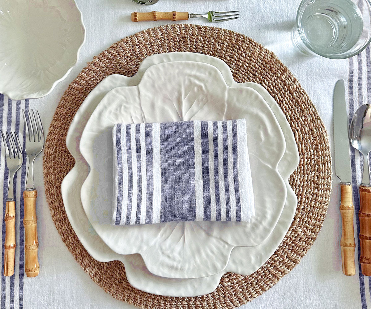 Farmhouse Stripe Linen Napkins - Set of 4, 8 & More