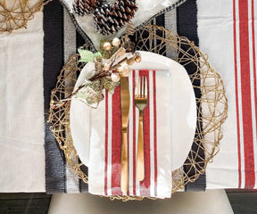 Red and White Napkins Set of 6