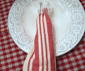 Red and White Napkins Set of 6