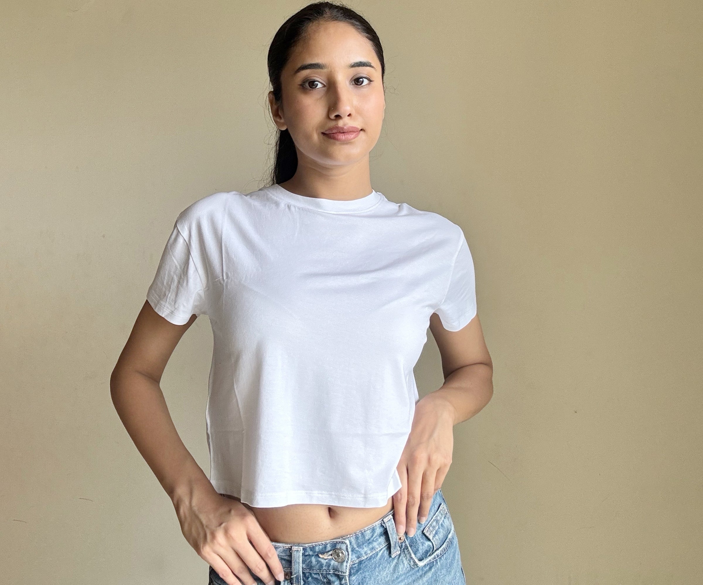 Cute white crop tops online