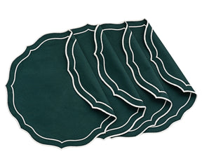 scalloped round placemats perfect for formal dining occasions.