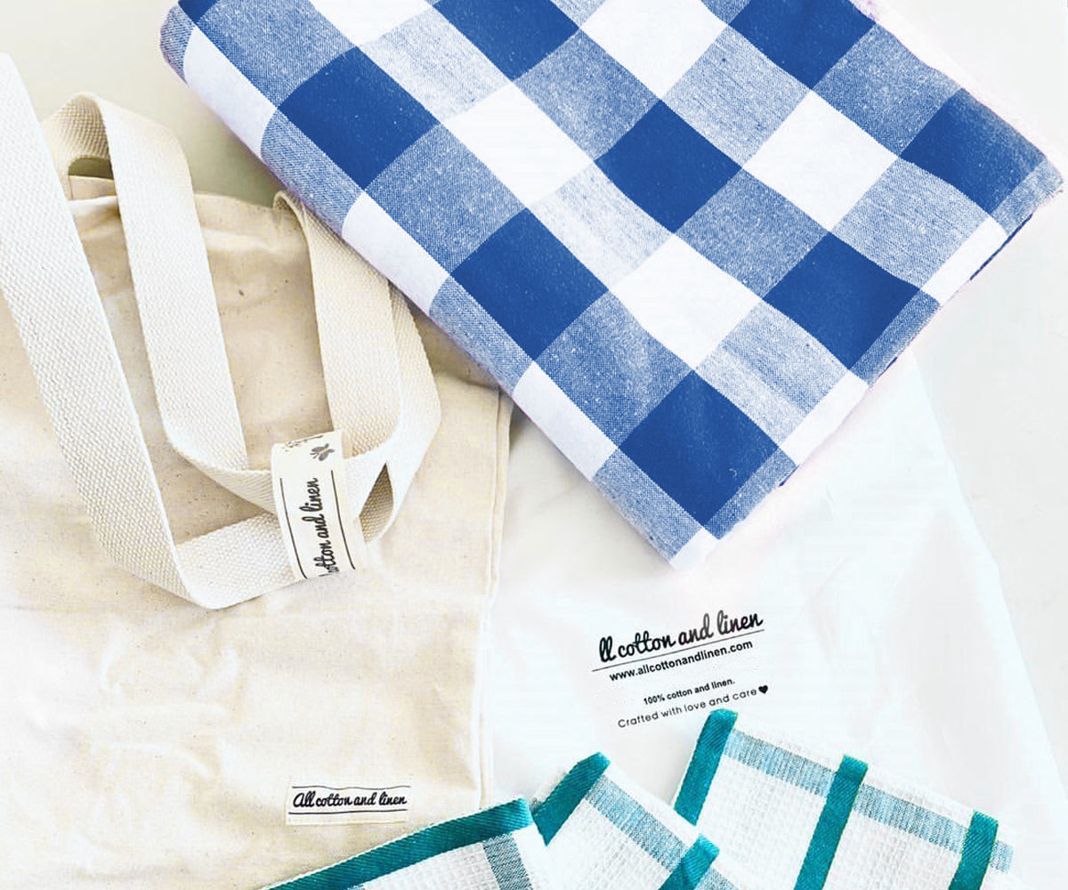 Blue and White Tablecloth