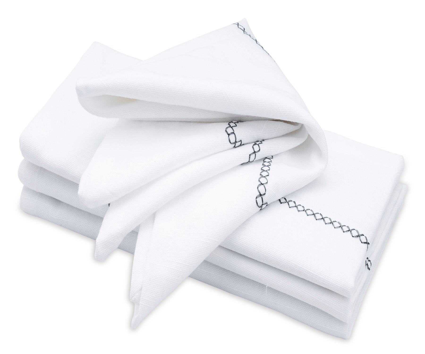 24 x 24 Inch Linen Napkins White Cloth Napkins Set of 4 Dinner Napkins  Cloth Washable White Linen Napkins White Dinner Napkins Fabric Napkins