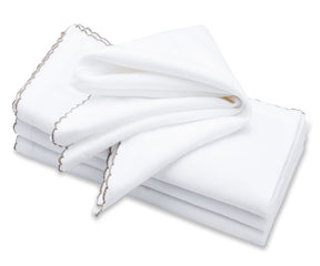 Cloth Napkins - Wedding Napkins - Shell Edge Napkin