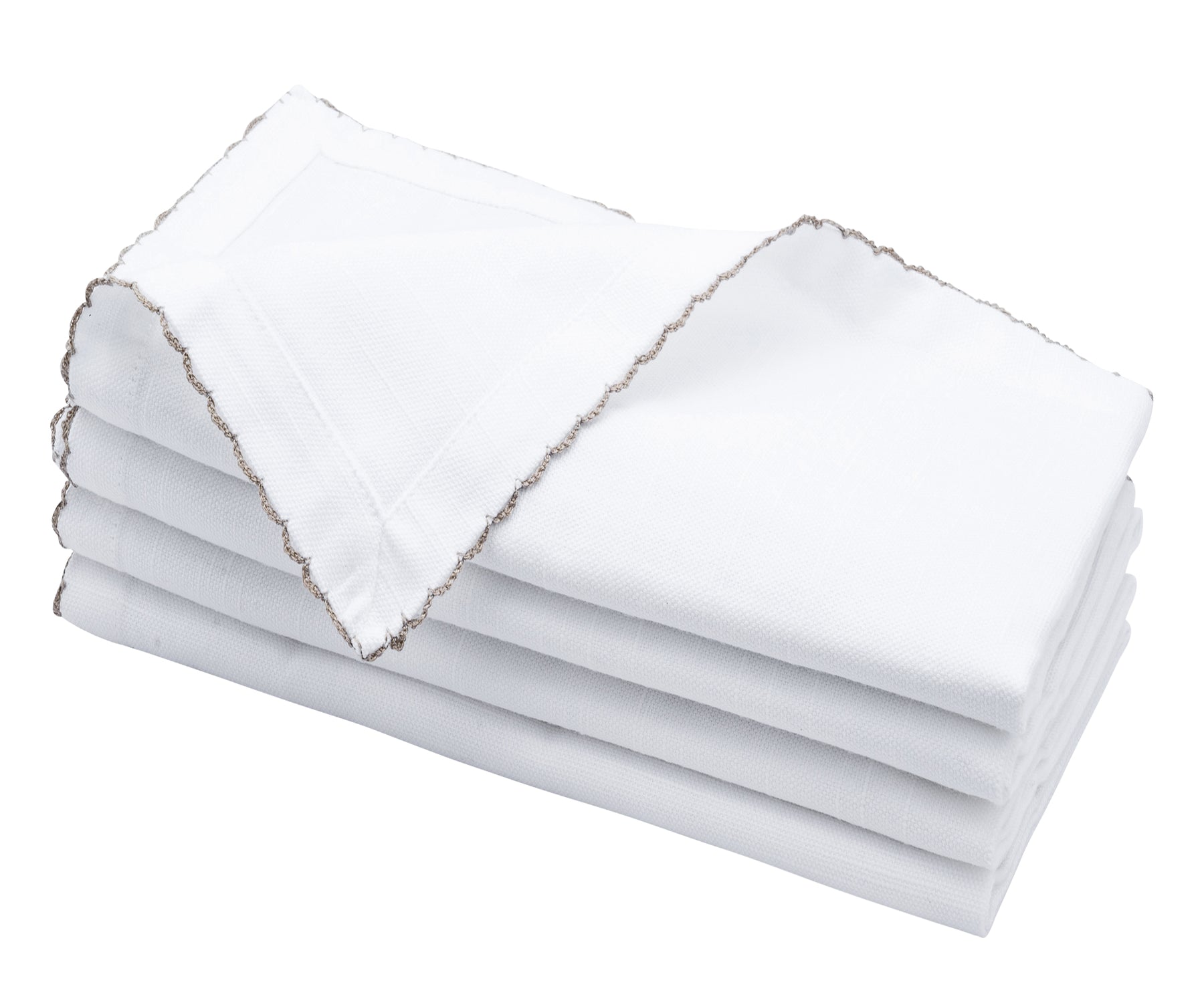 Cloth Napkins - Wedding Napkins - Shell Edge Napkin