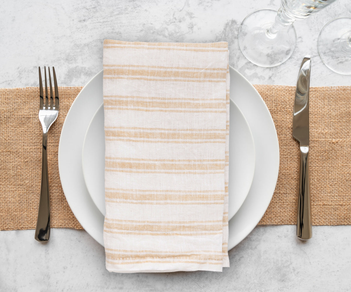 Homestead Stripe Linen Napkins - Set of 4