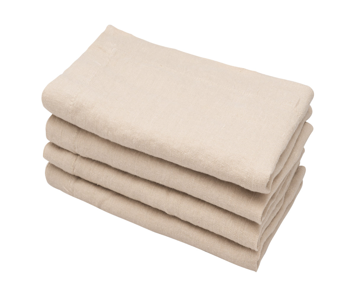 Beige Linen Napkins Set of 4