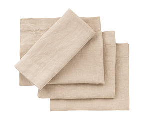 Beige Linen Napkins Set of 4