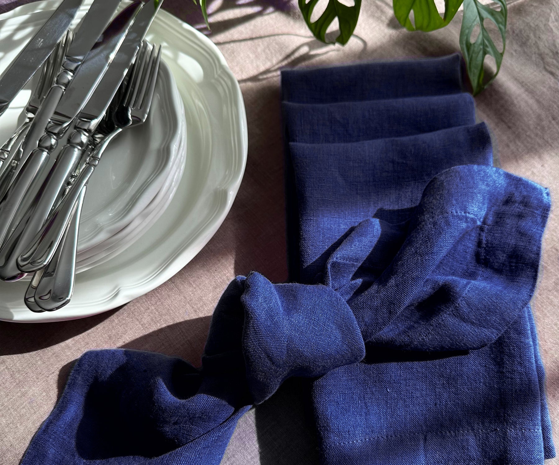 Plain Linen Napkins - Set of 4