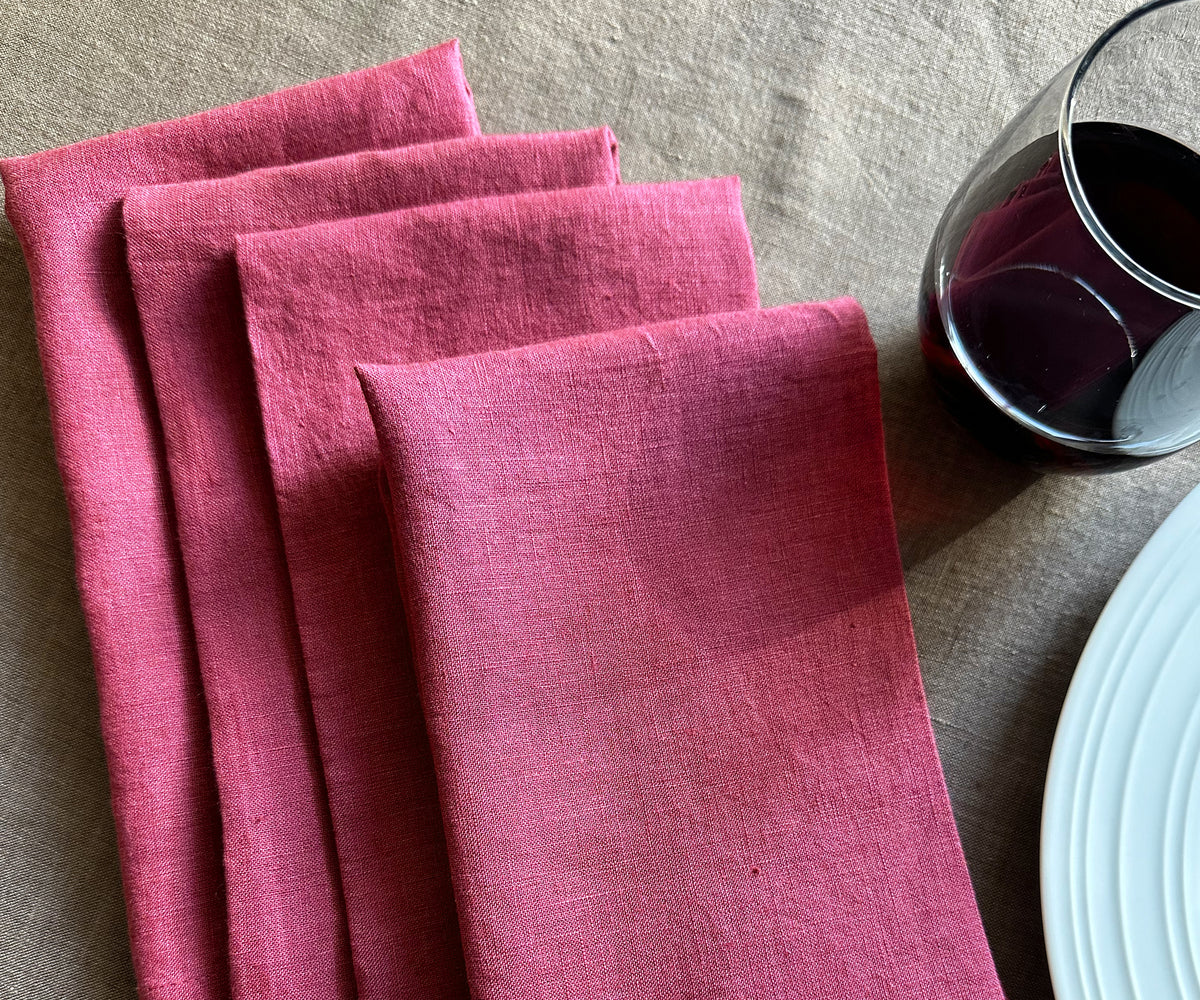 Fuchsia Linen Napkins