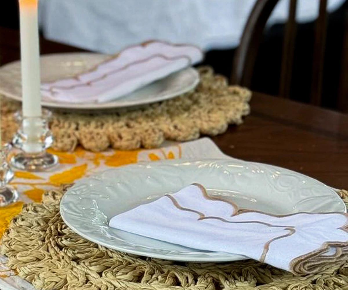 Scalloped Napkins - Cloth Napkins for Wedding