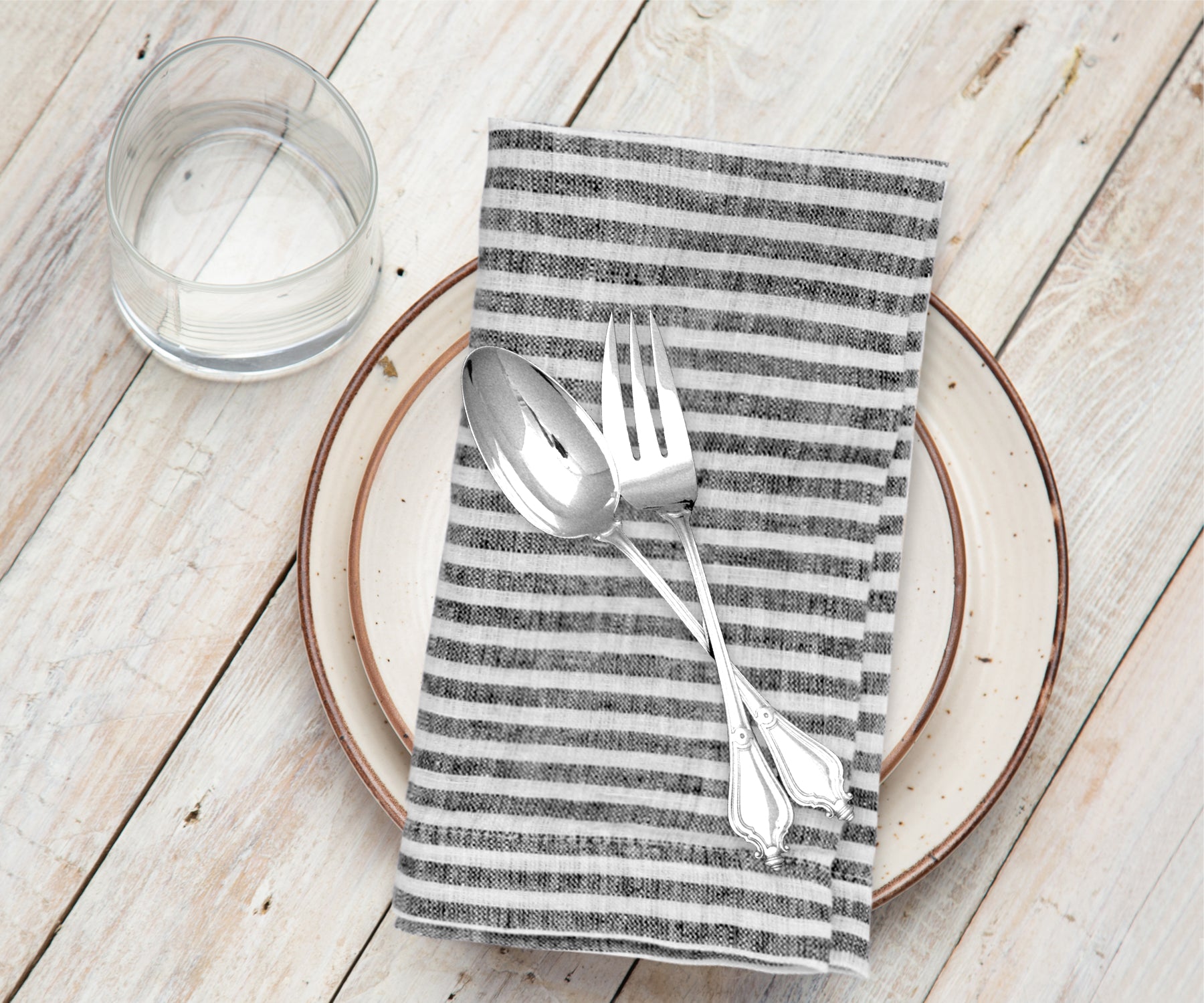 Pinstripe Linen Napkins - Set of 4, 8 & more