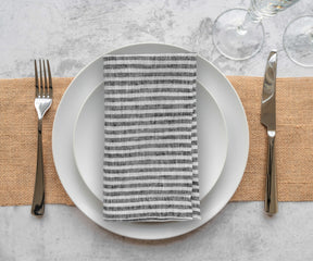 Pinstripe Linen Napkins - Set of 4, 8 & more