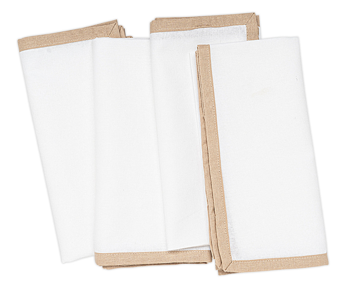 The absorbent cotton fabric of the beige cloth napkins ensures your table remains clean and dry and has no spills. 