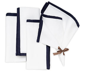 Blue cotton napkins, farmhouse dinner napkins 